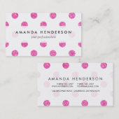 Carte De Visite Motif de pois élégant de parties scintillantes de (Devant / Derrière)