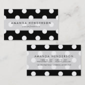 Carte De Visite Motif de pois noir et blanc (Devant / Derrière)