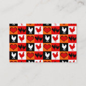 Carte De Visite Motif de poulet au rôti rouge et noir (Dos)