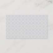 Carte De Visite Motif de Quatrefoil gris avec monogramme (Dos)