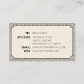 Carte De Visite Motif de rayures de cartouche de logo gris foncé v (Dos)