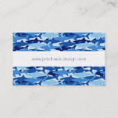 Carte De Visite Motif de requin bleu de monogramme (Dos)