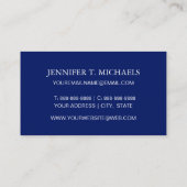 Carte De Visite Motif de requin bleu de monogramme (Dos)