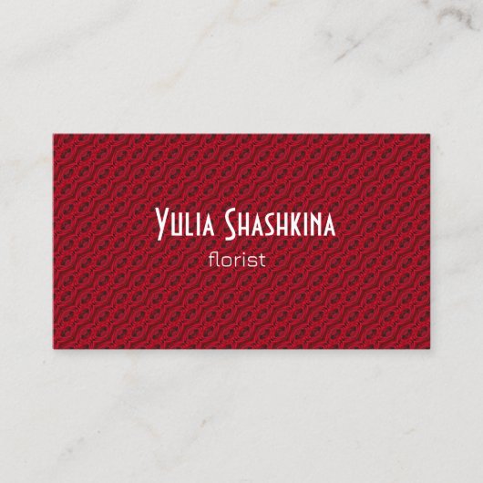 Carte De Visite motif de roses rouges (Devant)