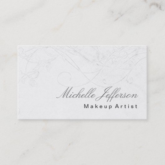 Carte de visite Motif de script de maquillage (Devant)