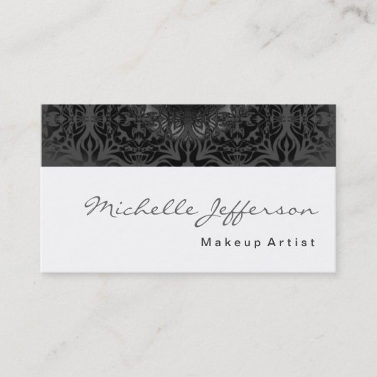 Carte de visite Motif de script de maquillage (Devant)