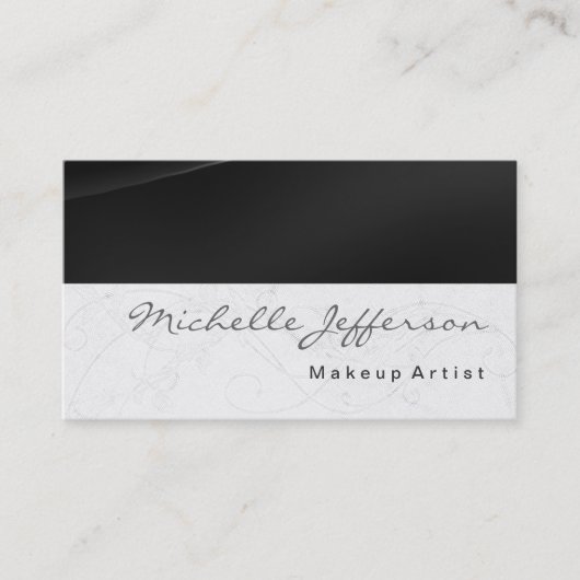Carte de visite Motif de script de maquillage (Devant)