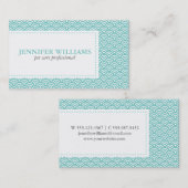Carte De Visite Motif de Seigaiha de Japonais d'Aqua (Devant / Derrière)