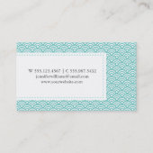 Carte De Visite Motif de Seigaiha de Japonais d'Aqua (Dos)