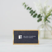 Carte De Visite Motif de séquence d'or | Bordure métallique or (Debout devant)