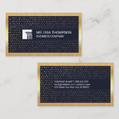 Carte De Visite Motif de séquence d'or | Bordure métallique or (Devant / Derrière)