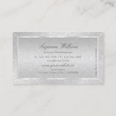 Carte De Visite Motif de serpent argenté élégant avec Monogramme (Dos)