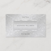 Carte De Visite Motif de serpent en argent élégant (Devant)