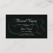 Carte De Visite Motif de serpent noir Turquoise dégradé vert Monog (Dos)