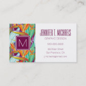 Carte De Visite Motif de Strelitzia (Devant)