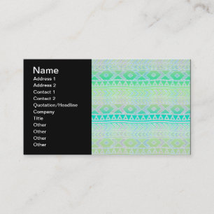 Carte De Visite Motif de style aztèque vert et sarcelle mignon