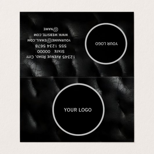 Carte De Visite Motif de texture cuir (Extérieur déplié)