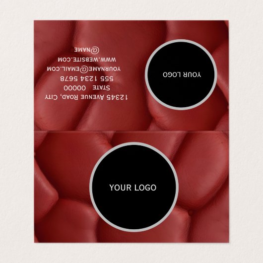 Carte De Visite Motif de texture cuir (Extérieur déplié)