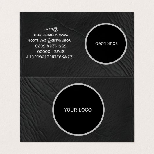 Carte De Visite Motif de texture cuir (Extérieur déplié)