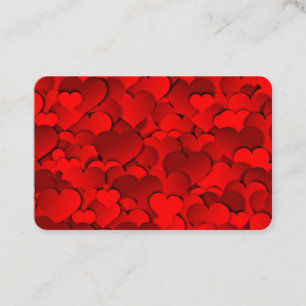 Carte De Visite Motif de texture en forme de cœur rouge Texte pers