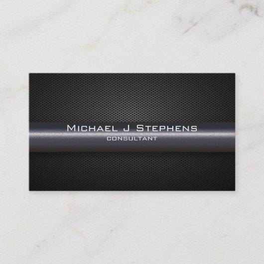 Carte De Visite Motif de texture moderne simple noir et argent (Devant)