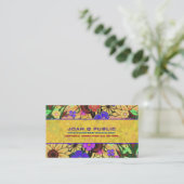 Carte De Visite Motif de tissage floral (Debout devant)