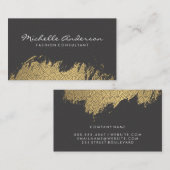 Carte De Visite Motif de torsion or brossé (Devant / Derrière)