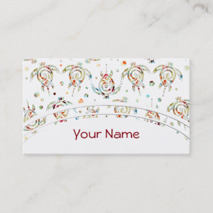 Carte De Visite Motif de tortues de mer de Shamanic + votre