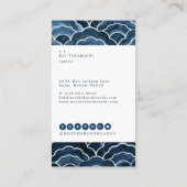 Carte De Visite Motif de vague bleu Seigaiha (Dos)