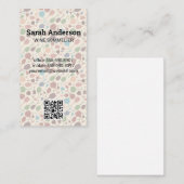 Carte De Visite Motif de verres à vin | Code d'analyse QR (Devant / Derrière)
