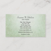 Carte De Visite Motif de vert de menthe de coiffeur de ciseaux (Dos)