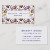 Carte De Visite Motif de vie marine d'aquarelle (Devant / Derrière)