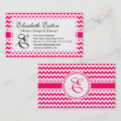 Carte De Visite Motif de zigzag de Chevron de roses indien et de (Devant / Derrière)