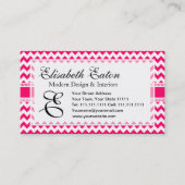 Carte De Visite Motif de zigzag de Chevron de roses indien et de (Devant)