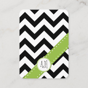 Carte De Visite Motif de zigzag, motif de Chevron - noir blanc