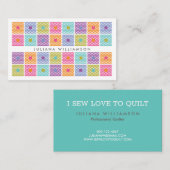 Carte De Visite Motif d'édredon de tissu de point de polka (Devant / Derrière)