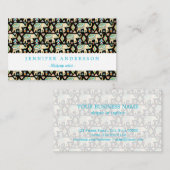 Carte De Visite Motif d'éléphants indiens colorés (Devant / Derrière)