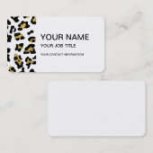 Carte De Visite Motif d'empreinte de léopard de noir de feuille (Devant / Derrière)