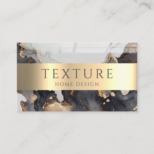 Carte De Visite Motif d'encre gris  de marbre texture pierre Motif (Devant)