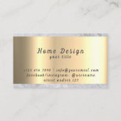 Carte De Visite Motif d'encre gris de marbre texture pierre Motif (Dos)