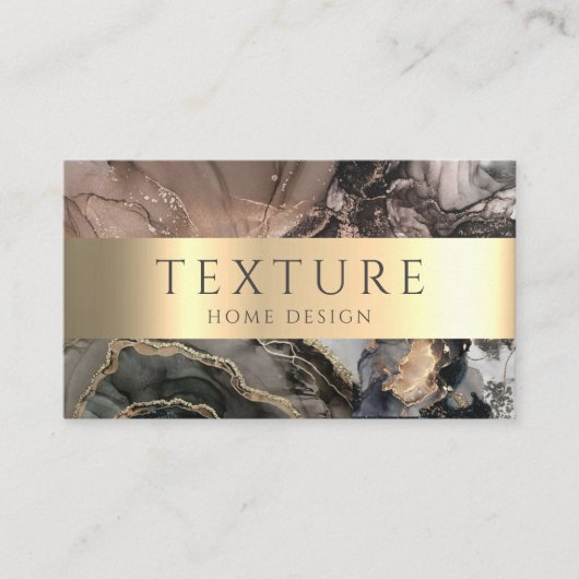 Carte De Visite Motif d'encre gris de marbre texture pierre Motif (Devant)