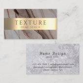 Carte De Visite Motif d'encre gris  de marbre texture pierre Motif (Devant / Derrière)