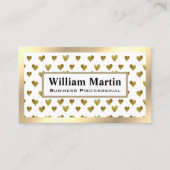 Carte De Visite Motif des Coeurs d'or (Devant)