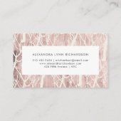 Carte De Visite Motif des Faux Roses Gold et White Trendy Trees (Dos)