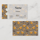 Carte De Visite motif des hiboux d'automne (Devant / Derrière)