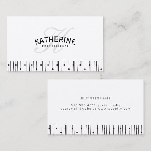 Carte De Visite Motif des lignes points (Devant / Derrière)