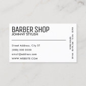 Carte de visite motif des outils Barre (Dos)