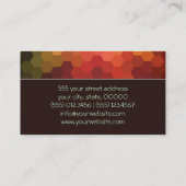 Carte De Visite Motif d'hexagone géométrique multicolore | Brown s (Dos)