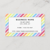 Carte De Visite Motif diagonal Pastel Stripes Arc-en-ciel (Dos)