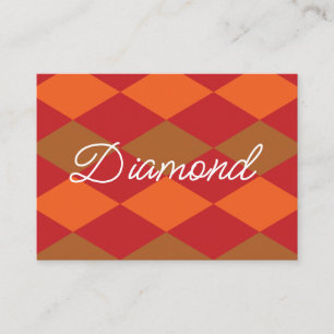 Carte De Visite Motif diamant à carreaux orange et vert